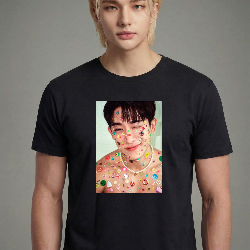 Camiseta Wonho Cute preta