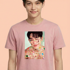 Camiseta Wonho Cute rosa