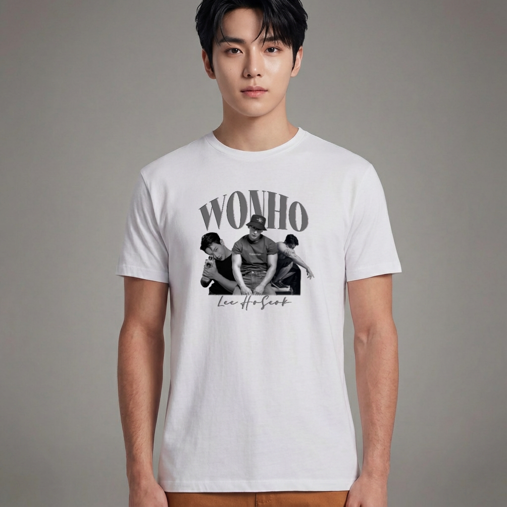 Camiseta Wonho Lee Ho-Seok branca