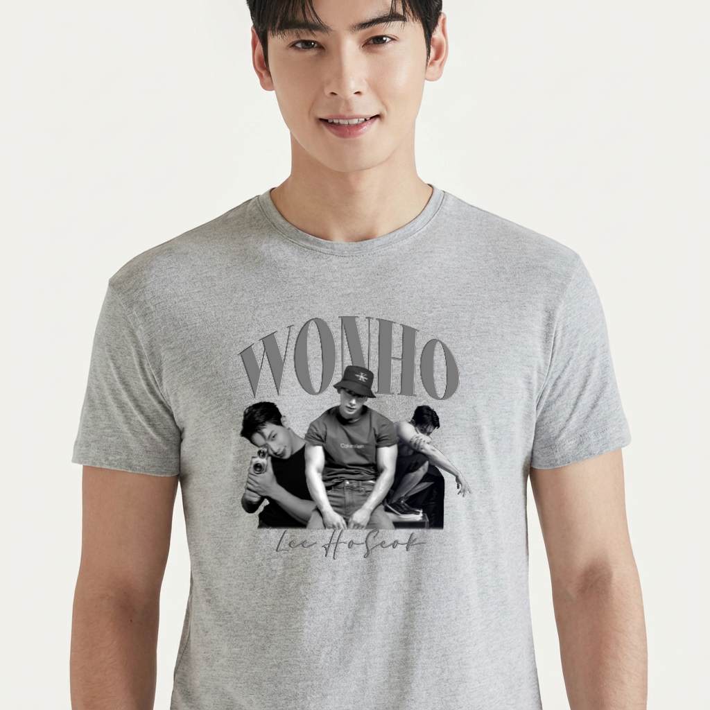 Camiseta Wonho Lee Ho-Seok cinza