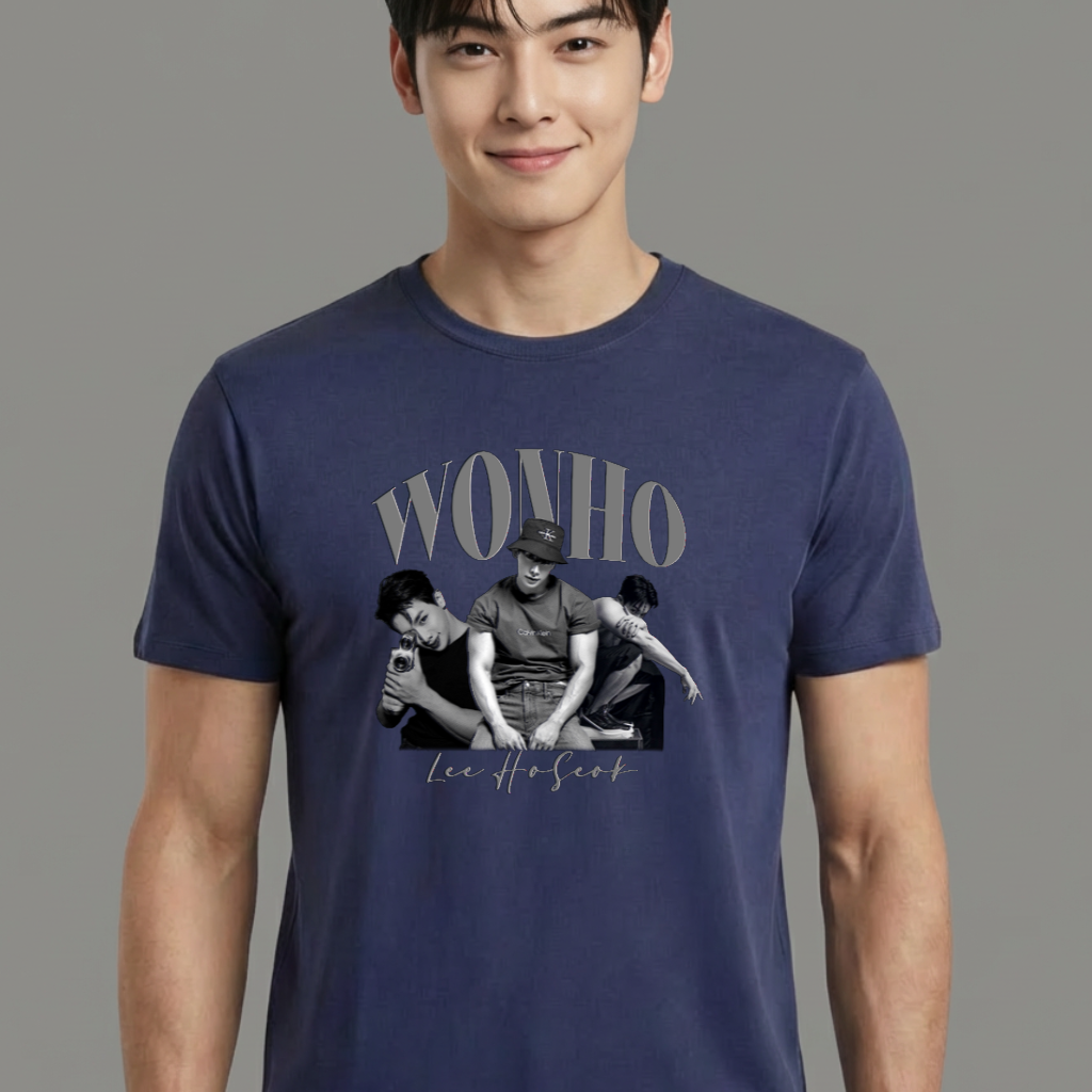 Camiseta Wonho Lee Ho-Seok azul
