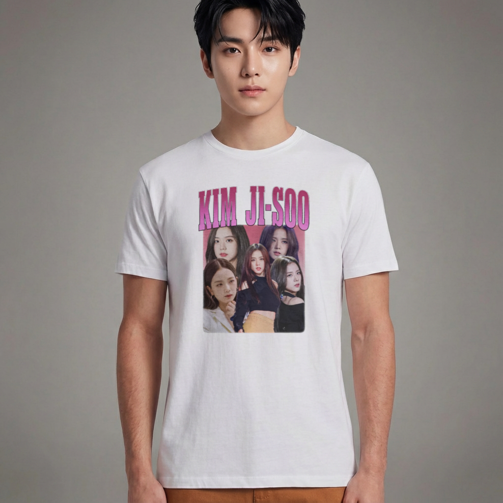 Camiseta Básica Kim Ji-Soo Blackpink - Branca