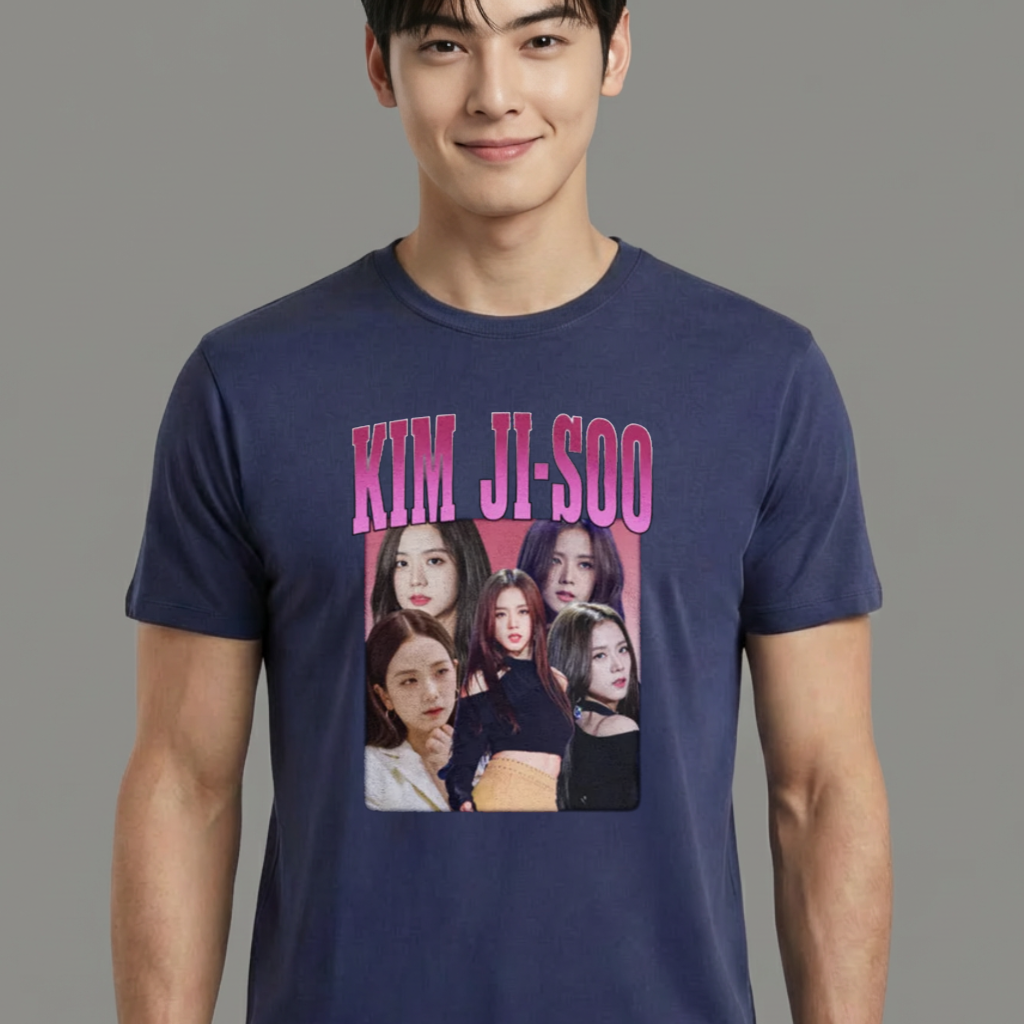 Camiseta camiseta-basico-kim-ji-soo-blackpink - Azul