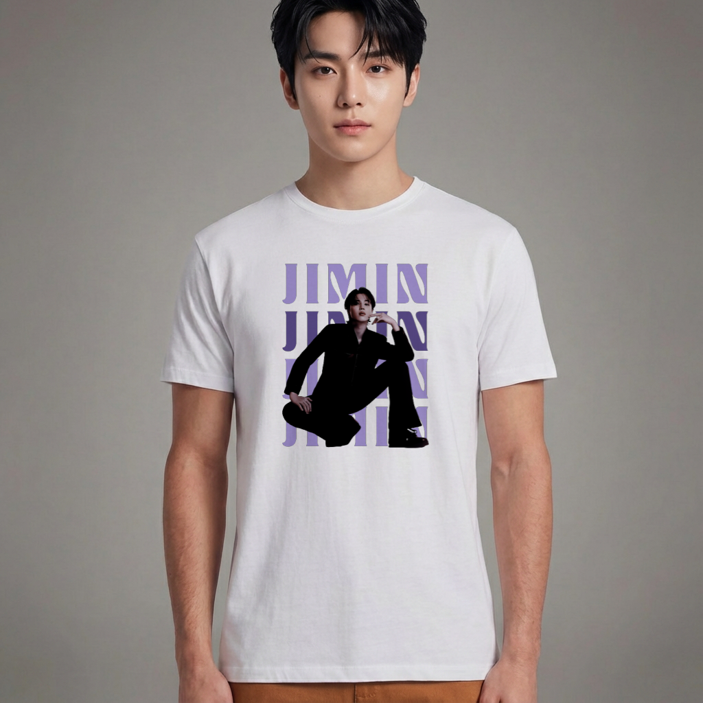 Camiseta Jimin BTS Purple branca