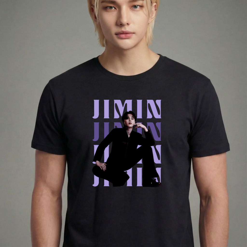 Camiseta cmiseta-basica-jimin-bts-purple - Preta