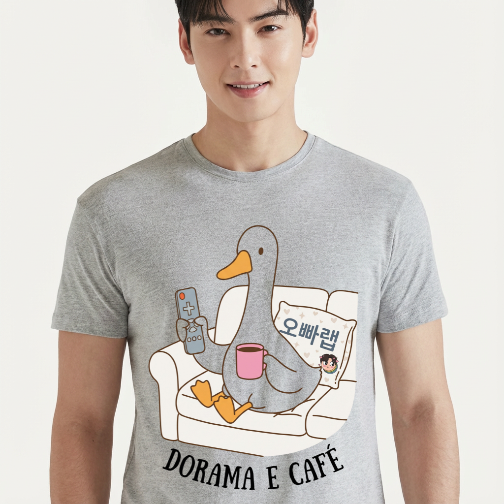Camiseta Dorama e Café - Cinza (4)