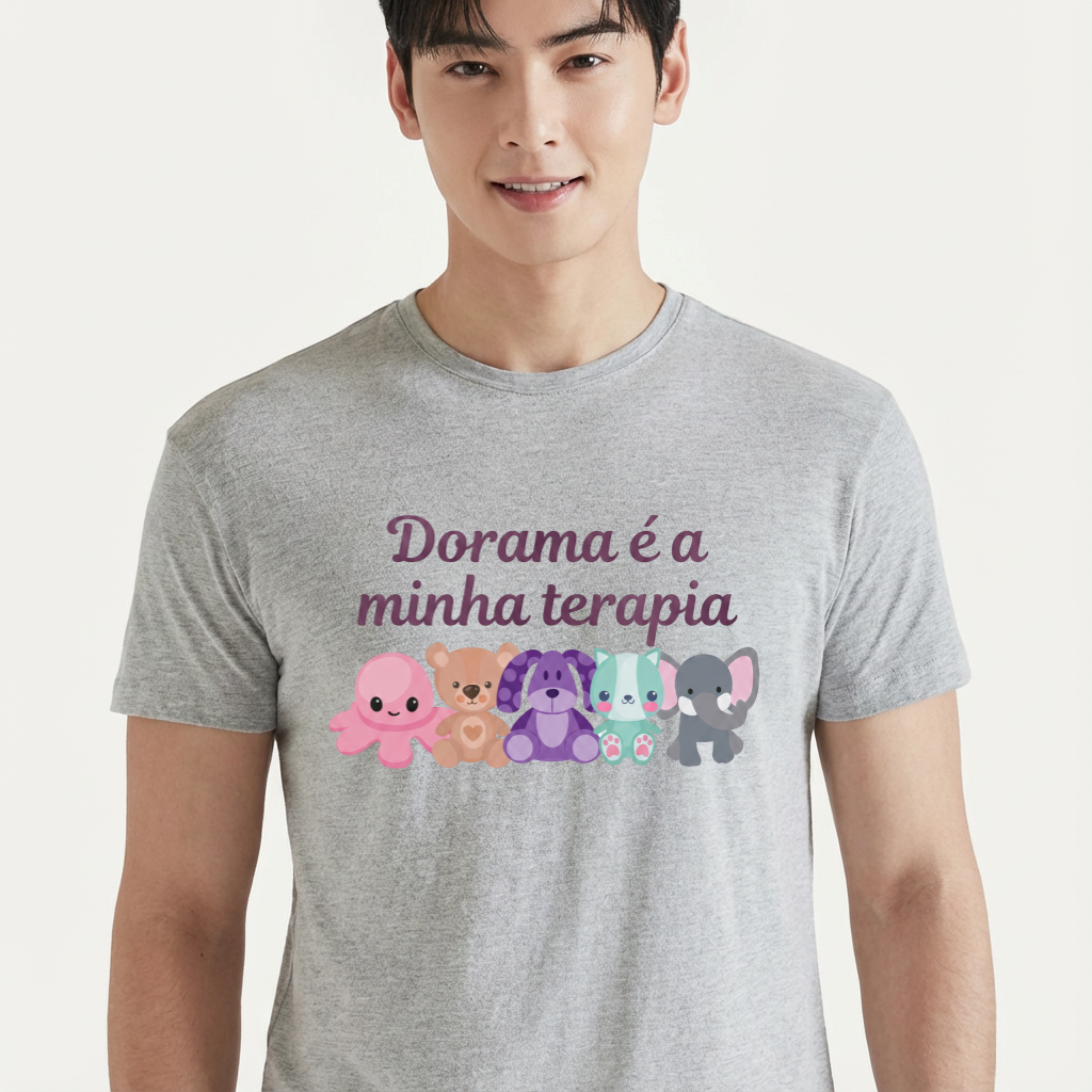 Camiseta Dorama É a Minha Terapia - Cinza (4)