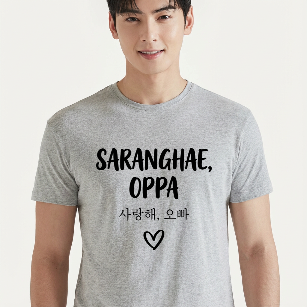 Camiseta Dorama Saranghae Oppa - Cinza (4)