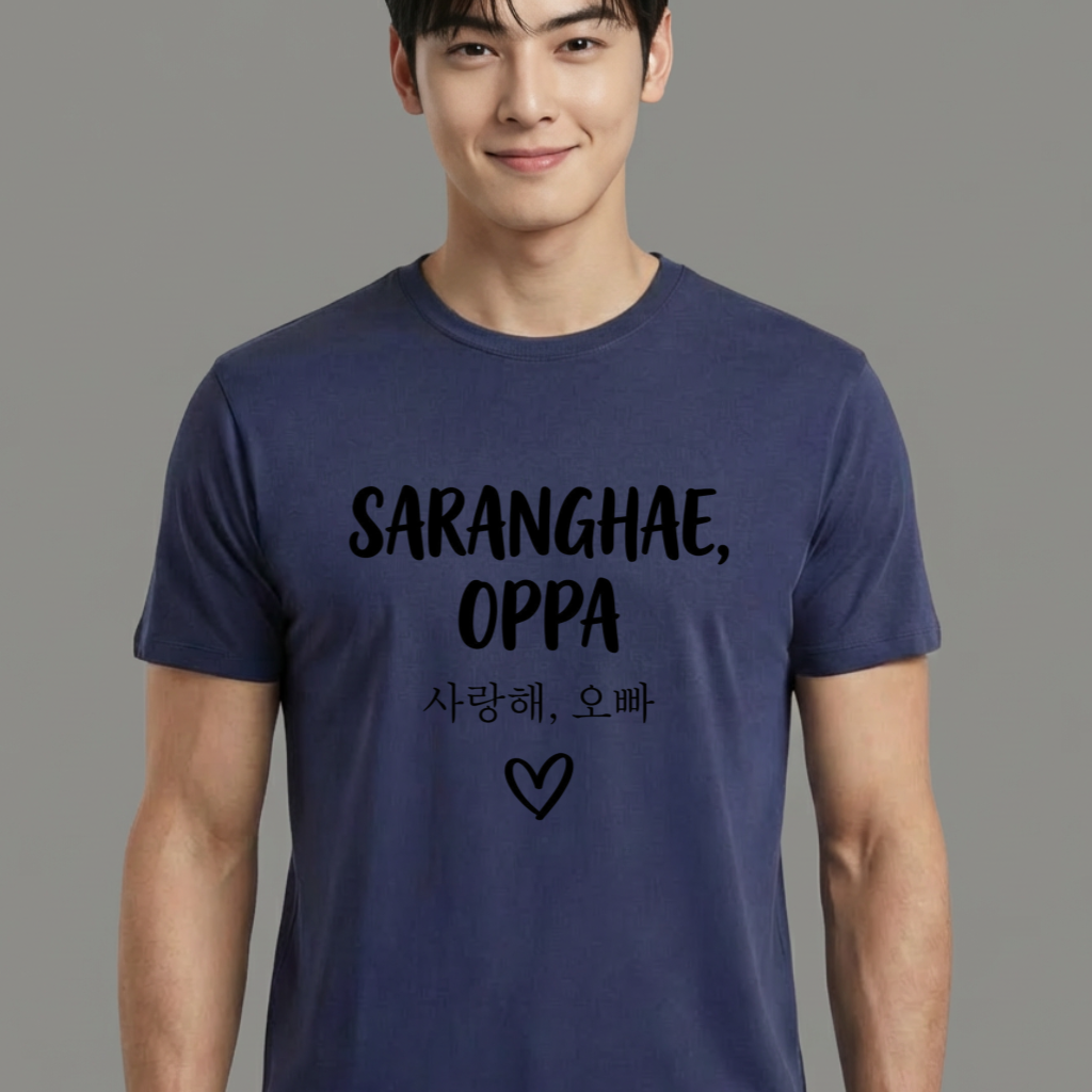 Camiseta Dorama Saranghae Oppa - Marinho (5)