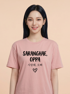Camiseta Dorama Saranghae Oppa - Rosa (Karina)