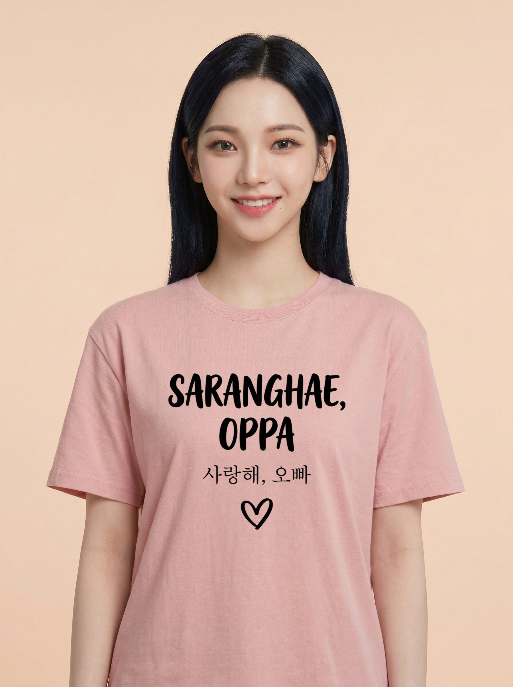 Camiseta Dorama Saranghae Oppa - Rosa (Karina)