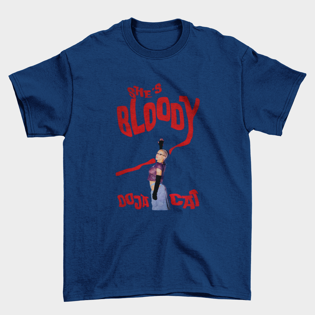 Camiseta Doja Cat She's Bloody azul-marinho