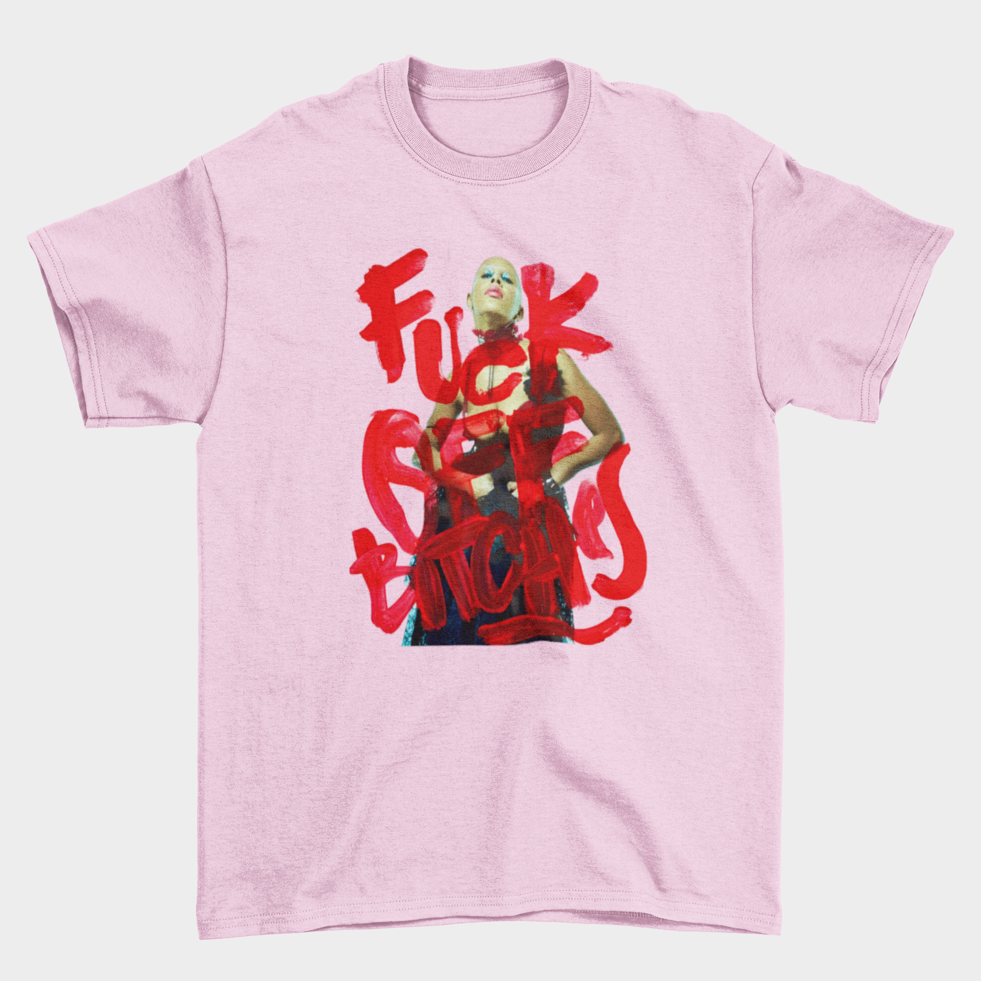 Camiseta Básica Doja Cat F*ck Off The Bitches - Rosa bebe