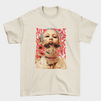 Camiseta Doja Cat Rosto Psicodélico pérola