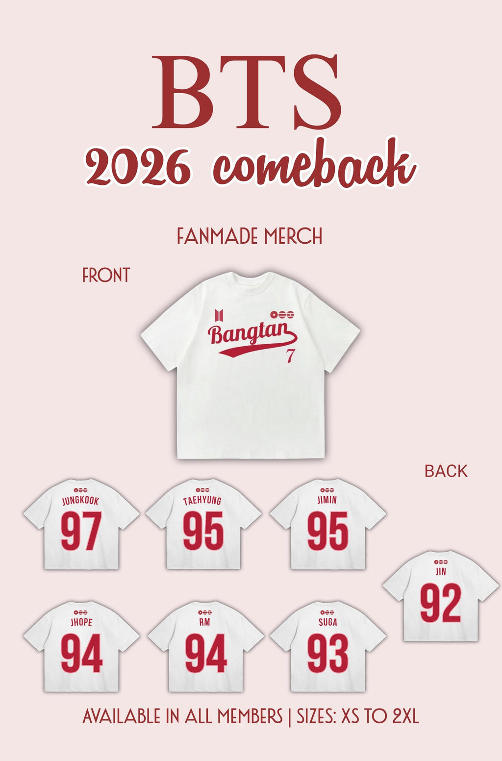 Camiseta BTS 2026 Comeback